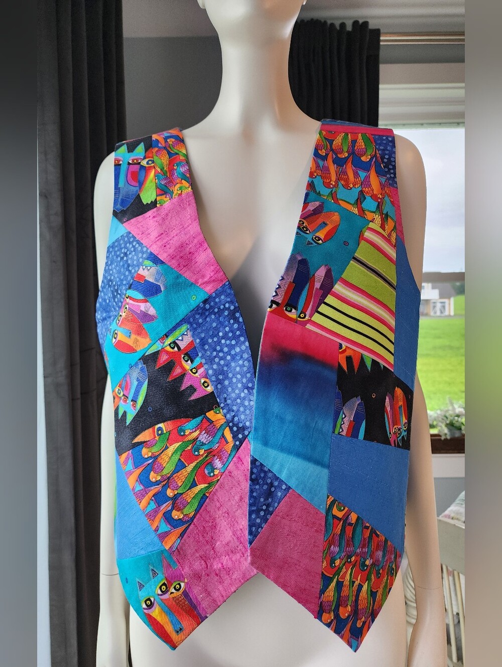 Patchwork Lightweight Vest Sz OS